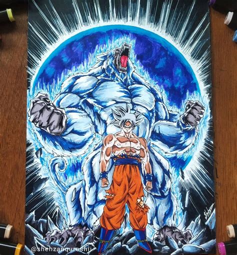 Drawing Goku ultra instinct | Great Ape Oozaru | Dragon ball art goku ...