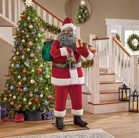 Huge Home Holiday 6 ft. Animated Ethnic Singing Santa Christmas ...