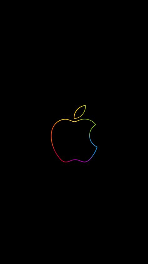 Apple logo Wallpaper 4K, Outline, Colorful