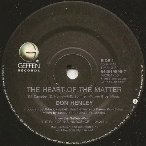 Don Henley - The Heart Of The Matter (1989, Vinyl) | Discogs