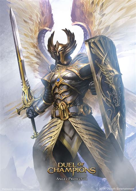 Angel Protector by artozi fighter paladin shield sword armor clothes ...