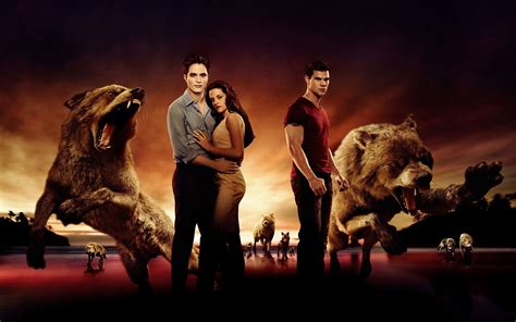 Breaking Dawn Edward, Bella & Jacob with wolves | Twilight saga ...