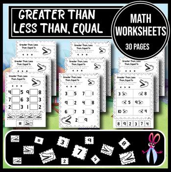 Greater Than, Less Than, Equal Cut and Paste the Crocodile Worksheets.