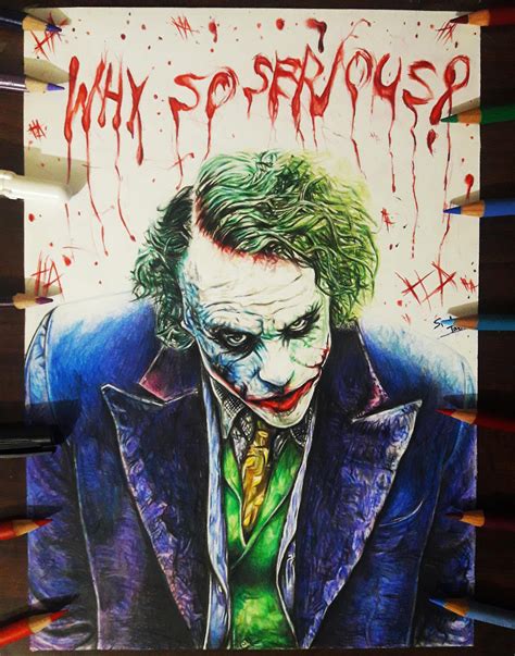 [Fan-art/OC] The Joker ( Heath Ledger ) color pencil drawing : r/comics