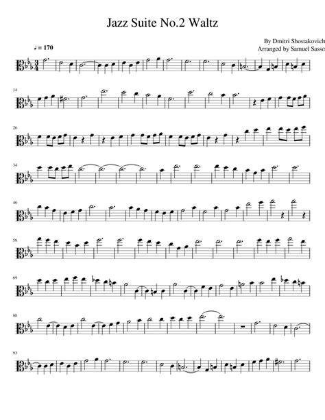 Jazz Suite no 2 Waltz Sheet music for Viola (Solo) | Musescore.com