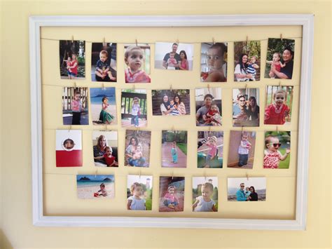 DIY Photo Collage Clothespin Frame - DIYs.com | Collage frame diy ...