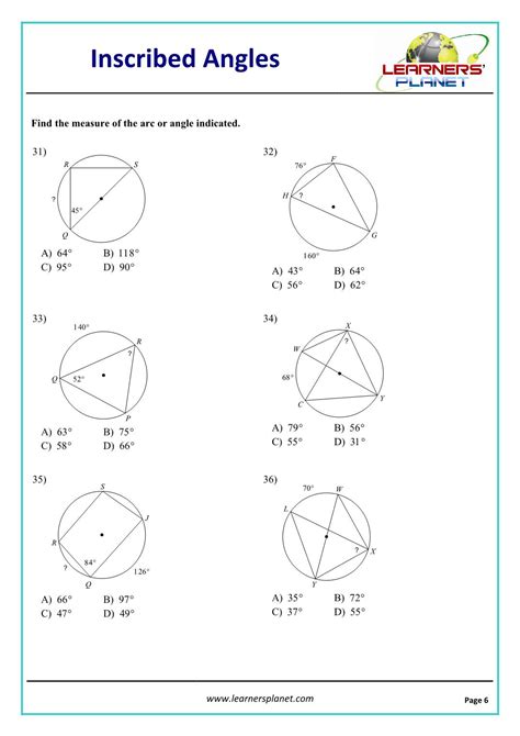 Inscribed Angle Worksheet : Inscribed Angles In A Circle - These angles ...