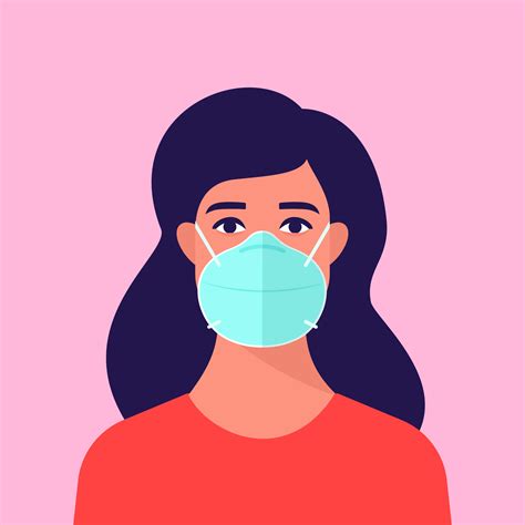 Woman Wearing Medical Face Mask 952547 Vector Art at Vecteezy