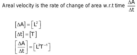 dimensional formula of areal velocity