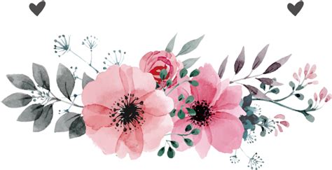 Blush Pink Watercolor Flowers PNG