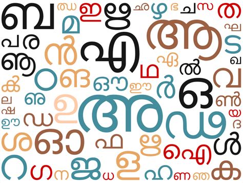 Malayalam Script (Akasharamala) as Word Cloud - Openclipart