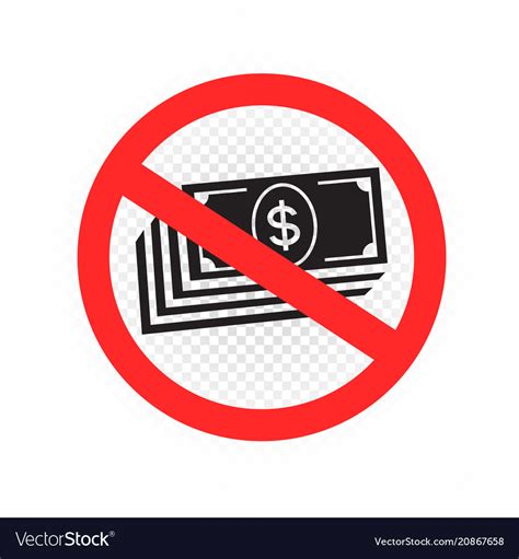 No cash sign symbol icon Royalty Free Vector Image