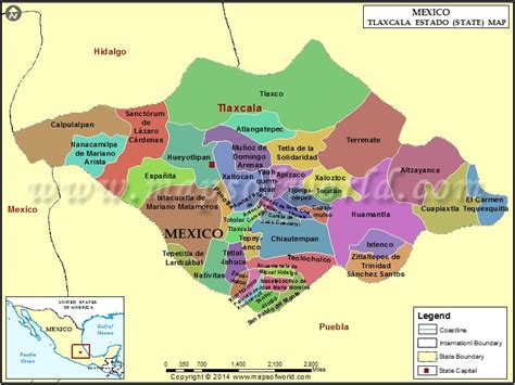 Tlaxcala Mapa | Tlaxcala Mexico Map