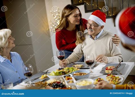 Happy Family Celebrating New Year at Home Stock Photo - Image of couplr ...