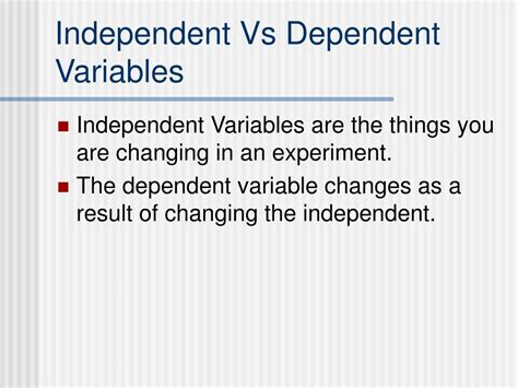 Independent Variable Dependent Variable Math