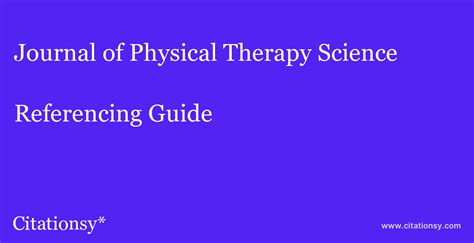 Journal of Physical Therapy Science Referencing Guide · Journal of ...