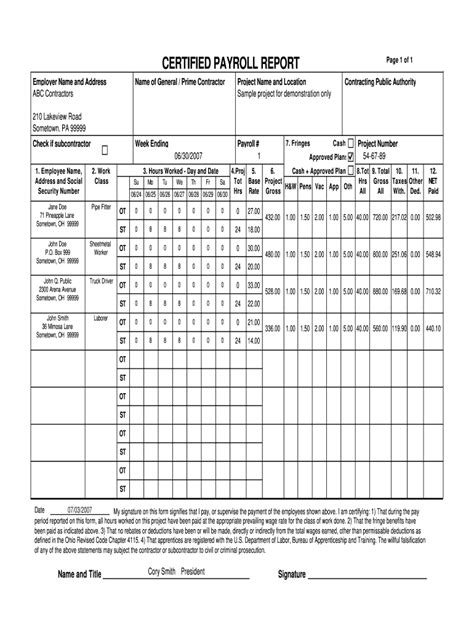 Certified Payroll - Fill Online, Printable, Fillable, Blank | pdfFiller