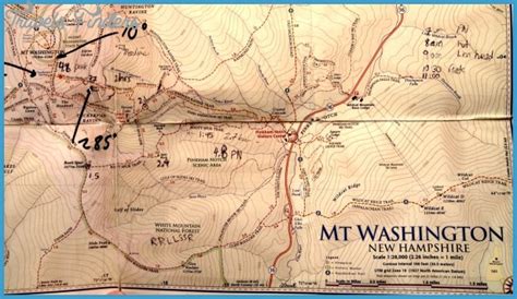 Mount Washington Hiking Trails Map - TravelsFinders.Com