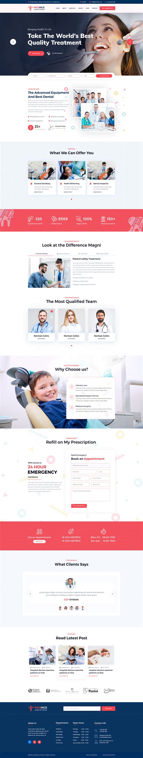 Dentist Web Template Design on Behance