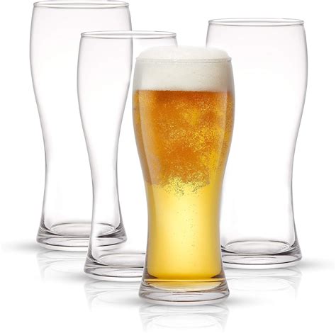 Amazon.com | JoyJolt Callen 15.5oz Beer Glasses Set of 4 Beer Pint ...