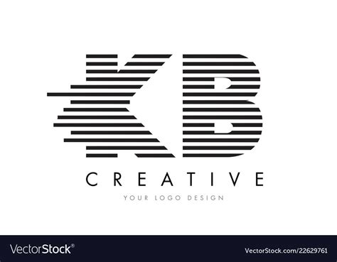 Kb k b zebra letter logo design with black Vector Image