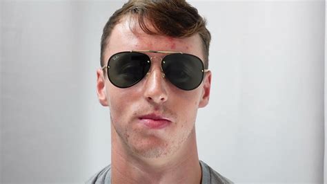 Ray-Ban Blaze Aviator RB3584N Sunglasses Male Fit Guide - YouTube