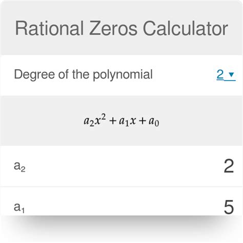 Find All Possible Rational Zeros Calculator