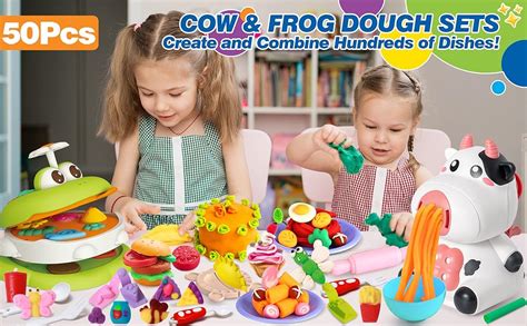 Amazon.com: Playdough Sets for Kids Ages 4-8, Cow&Frog Play Dough Sets ...