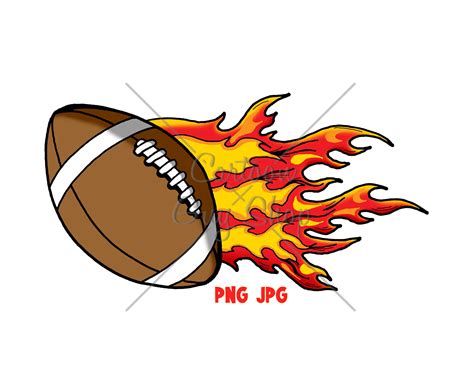 Flaming Football PNG JPG Cartoon Football Clipart Descarga digital ...