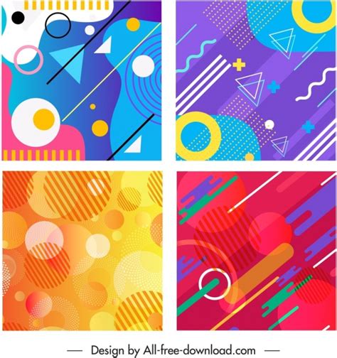 Abstract background templates colorful flat geometric decor Vectors ...