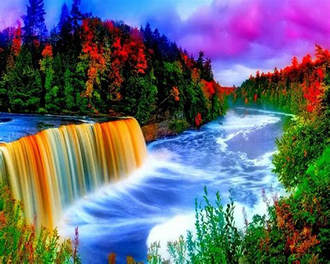 Culorile lumii | Waterfall wallpaper, Rainbow waterfall, Beautiful ...