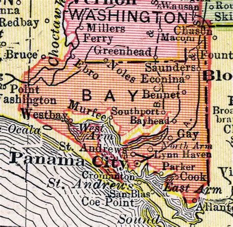 Map of Bay County, Florida, 1917