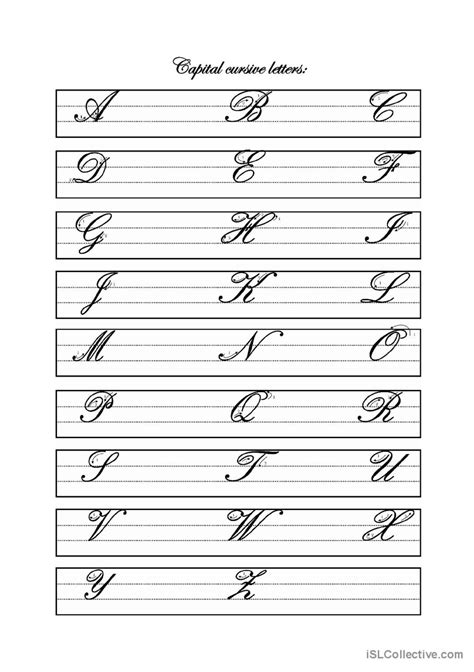 Capital Cursive Letters : Français FLE fiches pedagogiques pdf & doc