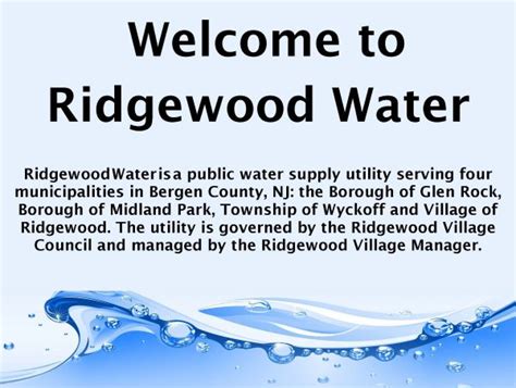 Ridgewood Water – Official Site – Water Quality