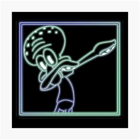 "Neon Squidward Dab Meme" Photographic Print for Sale by KayDOriginals ...