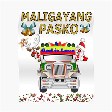 Maligayang Pasko Merry Christmas In Filipino – Poster - Canvas Print ...