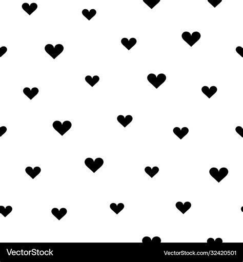 Black heart pattern on white background Royalty Free Vector