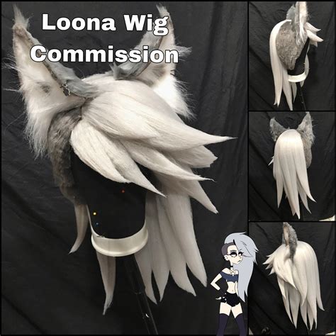 Loona Helluva Boss Realistic Cosplay Ears and Tail Set Black White MTO ...