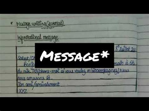 Message Writing Class 10 French - YouTube