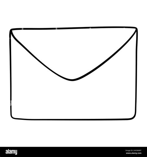 envelope sketch cartoon vector and illustration, black and white, hand ...