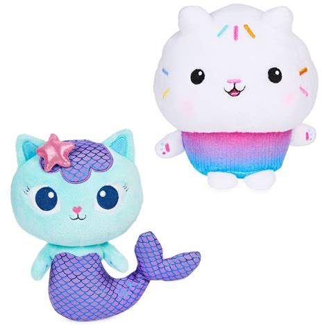 Gabby’s Dollhouse, Purr-ific Plush Toys 2-Pack with Cakey Cat and ...