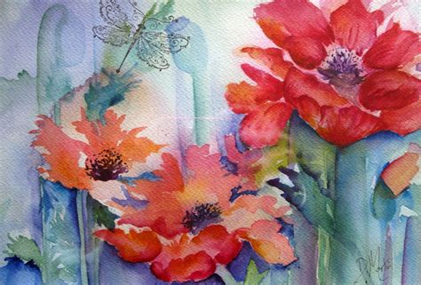 Original Watercolor Floral Painting, "Poppies", by Colorado Watercolor ...