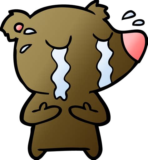 cartoon crying bear 12429150 Vector Art at Vecteezy