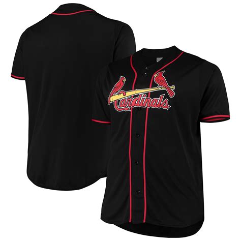 Men's St. Louis Cardinals Black Big & Tall Fashion Jersey