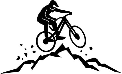 DOWNHILL MOUNTAIN BIKE MOUNTAIN BIKE Mountains Outline Silhouette ...