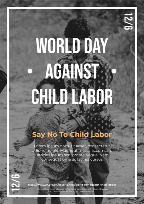 World Day Against Child Labor Poster | Poster Template