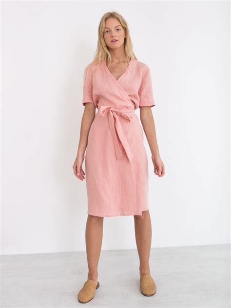 BRIGITTE Linen Wrap Dress - Love and Confuse | Linen dresses, Summer ...