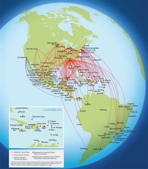 Delta Airlines World Route Map