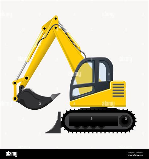 Yellow excavator clipart, construction illustration vector Stock Vector ...