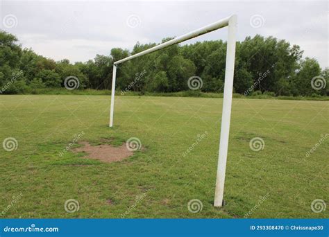 Outdoor Football Field with View of White Goal Post Stock Photo - Image ...